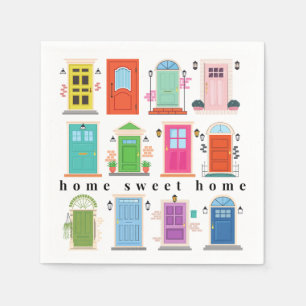 Square Napkin - Anytime Colourful Doors