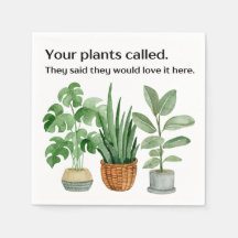 Square Napkins - Open House "House Plants"