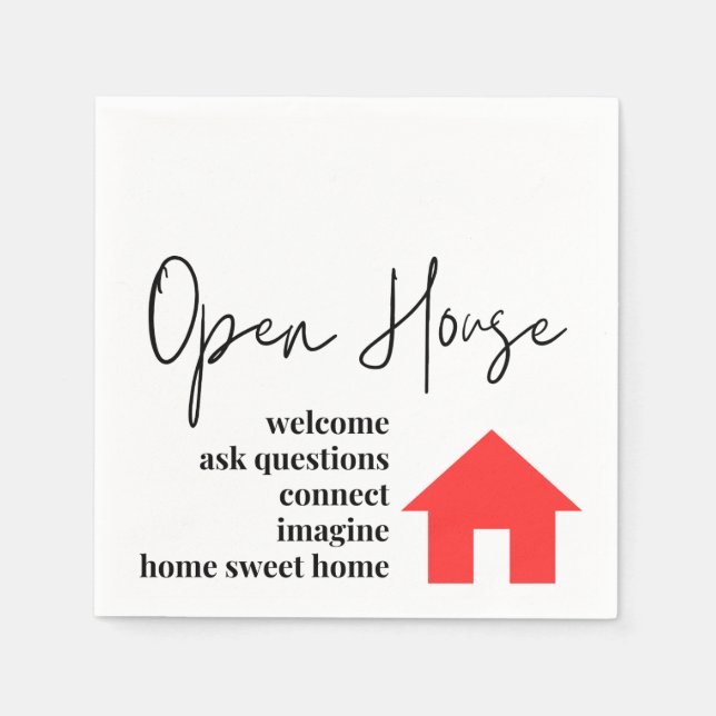 Square Napkins - Open House "Welcome" (Front)