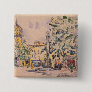 Square of the Hotel de Ville in Aix-en-Provence 2 Inch Square Button