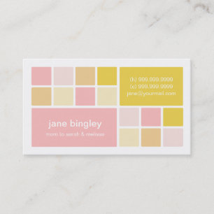 "Square One" Pink & Yellow Mommy Business Card