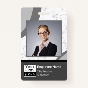 Square or Circle Style Logo Employee ID Badge