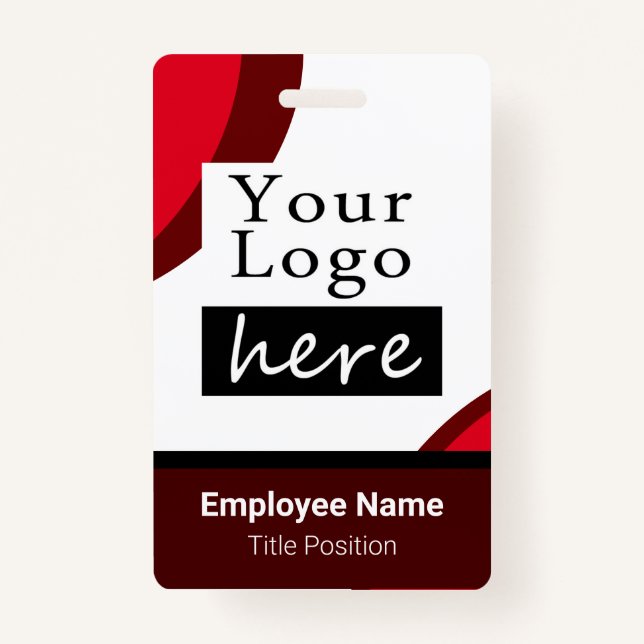 Square or Circle Style Logo Employee Name Badge (Front)