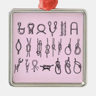 Square ornament with knots