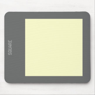 Square - Pale Yellow and Grey Mouse Pad