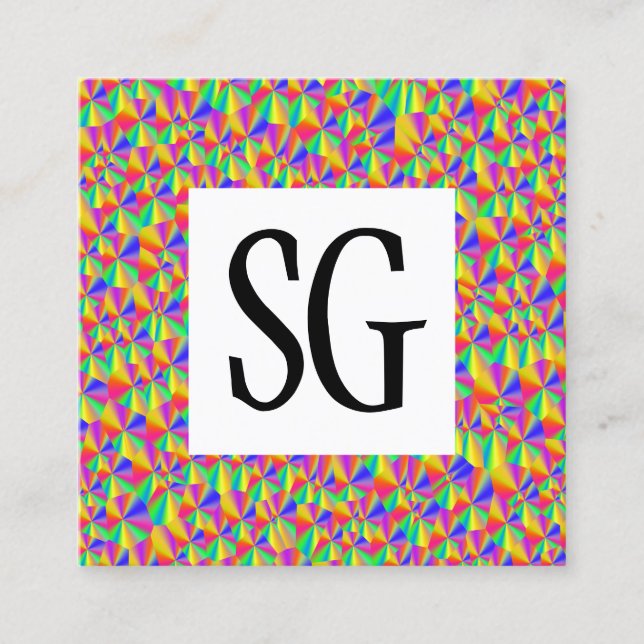 Square Panel - Initials - 080716(7) Square Business Card (Front)