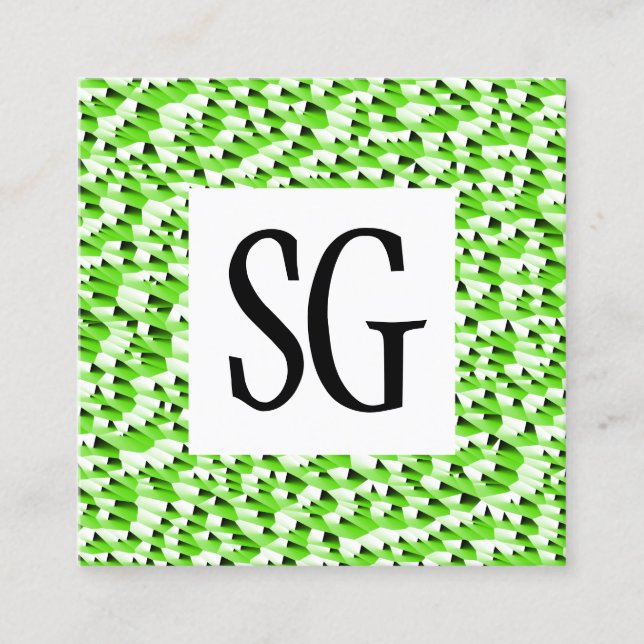 Square Panel - Initials -120716(07) Square Business Card (Front)