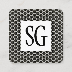 Square Panel - Initials - Honeycomb Warm Business Card