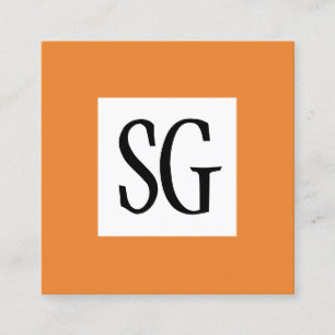 Square Panel - Initials - Orange Business Card
