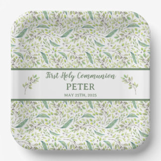 Square Paper Plato First PETER Communion Plate