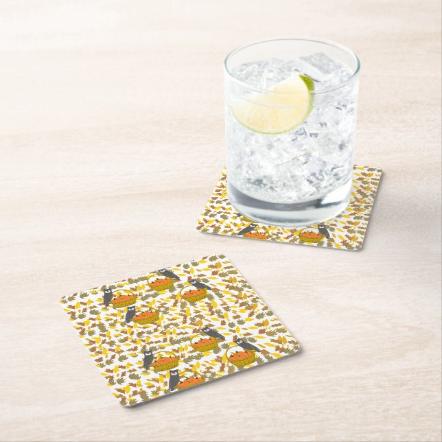 Square Paper Pumpkin Coasters (Insitu)