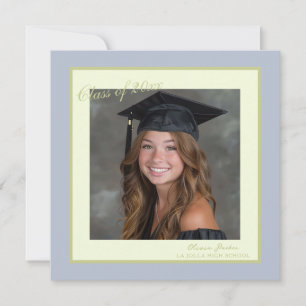 Square Pastel Photo Graduation Invitation