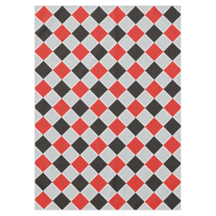 SQUARE Pattern - black red white + your background Tablecloth