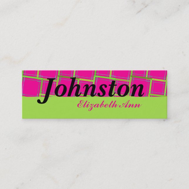 Square Pattern Mini Business Card (Front)