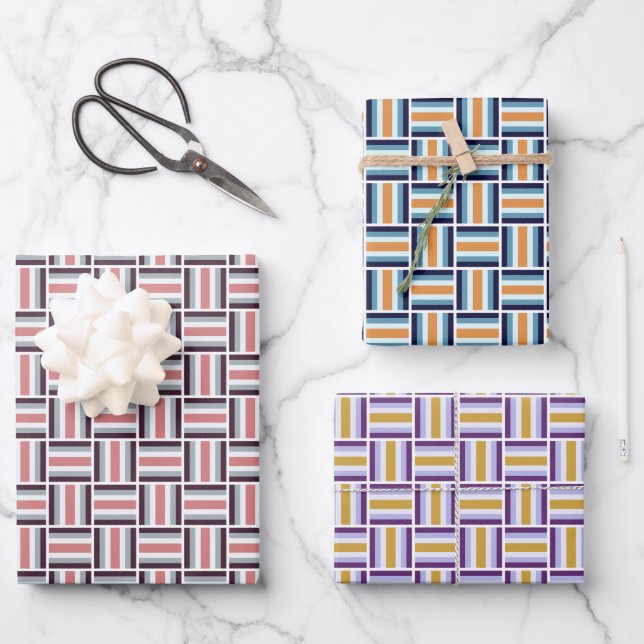 Square Pattern - Multicolored Wrapping Paper Sheet (Front)