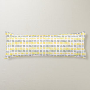 Square Pattern Yellow & Grey Body Pillow