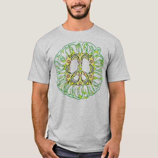Square Peace flames T-Shirt (Front)