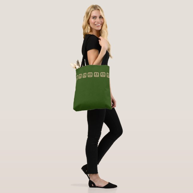 Square peace  tote bag (On Model)