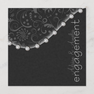 Square Pearl Engagement Invitation