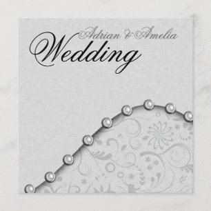 Square Pearl wedding Invitation