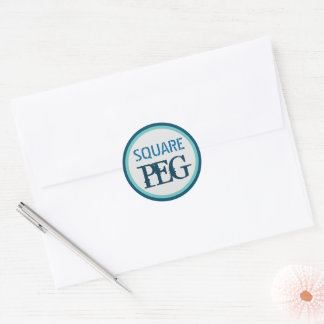 Square Peg Classic Round Sticker