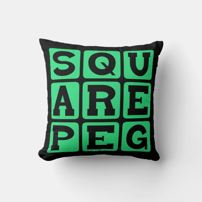 Square Peg in a Round Hole Throw Pillow (Front)