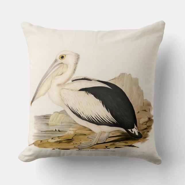 Square Pelican Throw Pillow Single-Sided (Front)
