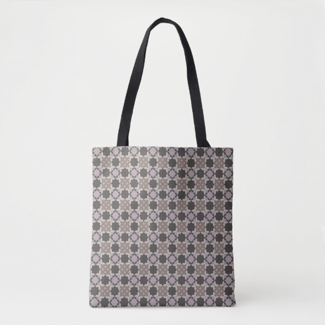 Square & Petal Mosaic Pattern Tote Bag  (Front)