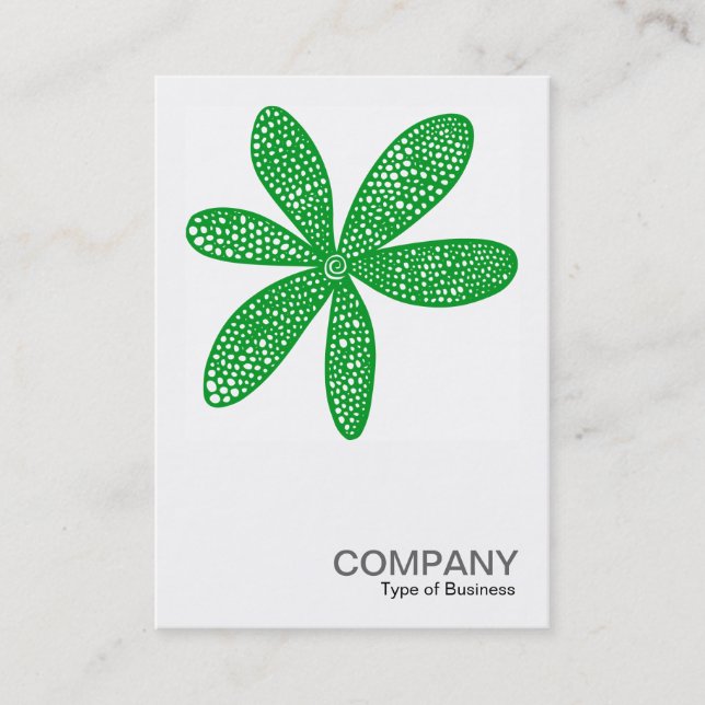 Square Photo 0214 - Pretty Flower - Grass Green Business Card (Front)