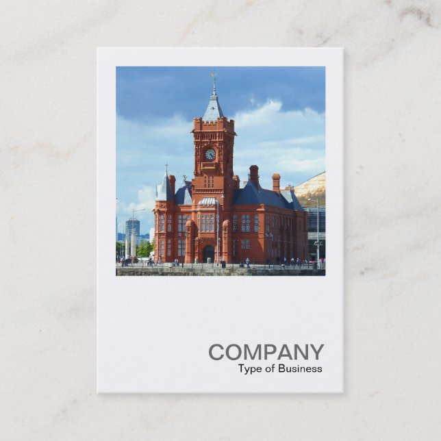 Square Photo 0256 - Pierhead Building Cardiff, Wal Business Card (Front)