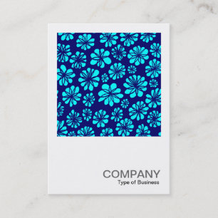 Square Photo 0265 - Cyan and Navy Flowers Business Card