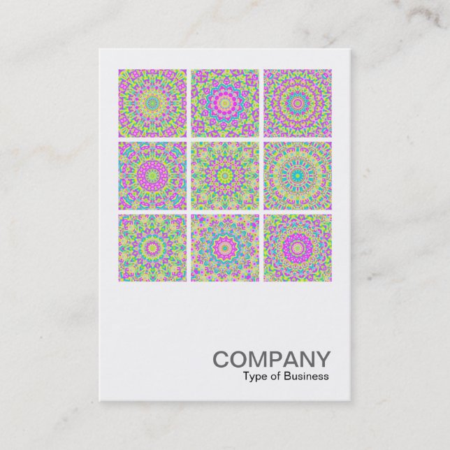 Square Photo 0276 - 9 Colourful Kaleidoscopes Business Card (Front)