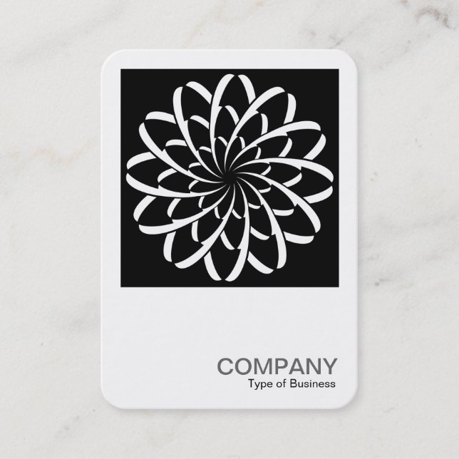 Square Photo 0498 - Geometric Flower 02 (Rounded) Business Card (Front)