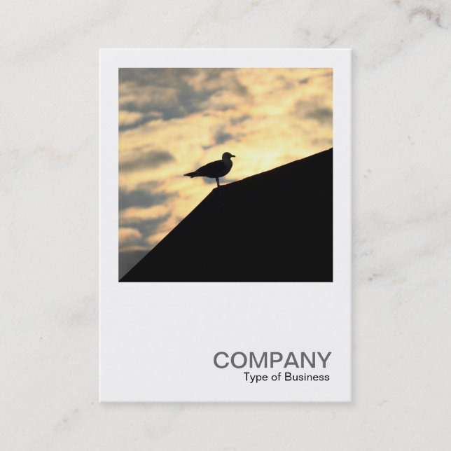 Square Photo 0514 - Herring Gull Sunset Business Card (Front)