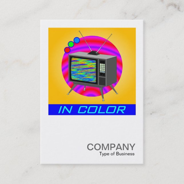 Square Photo 052 - Retro Colour TV Business Card (Front)