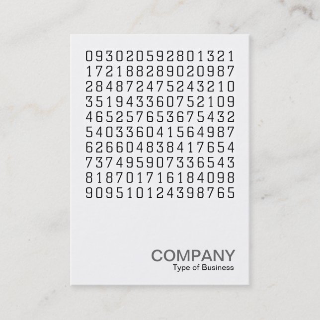 Square Photo 0580 - Random Numbers Business Card (Front)