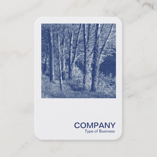 Square Photo 0592 - Trees by a River - Cyanotype Business Card (Front)