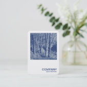 Square Photo 0592 - Trees by a River - Cyanotype Business Card (Standing Front)
