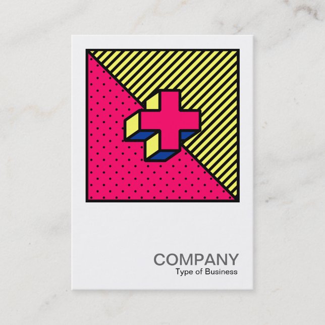 Square Photo 0598 - Neo-Memphis Style Cross Business Card (Front)
