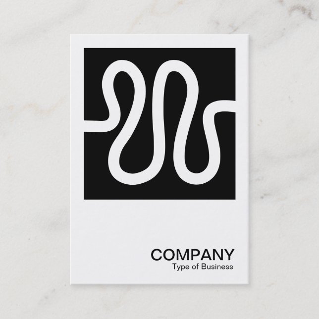 Square Photo 0602 - Curvy Line - White on Black Business Card (Front)