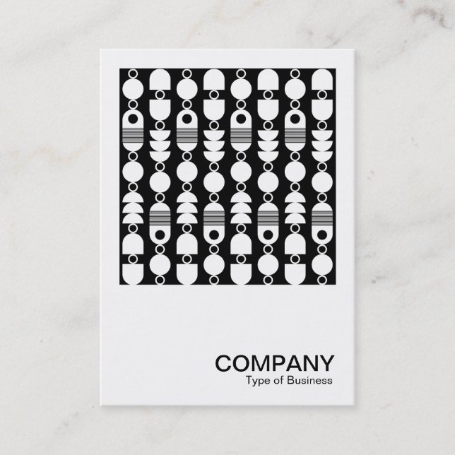 Square Photo - Abstract 140823 - White on Black Business Card (Front)