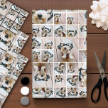 Square Photo Collage - Up to 14 photos Black Wrapping Paper Sheet<br><div class="desc">If you crop your photo into a square before uploading, it will be easy to edit the design. A design with a basic background. Use up to fourteen square photos to create a unique and personal gift. If you need to adjust the pictures, click on the customize tool to make...</div>