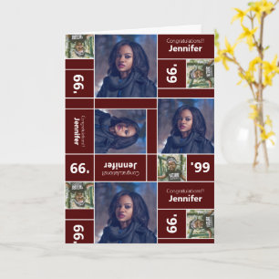 Square Photo Graduation Class Year Maroon Card