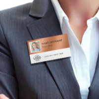 Square Photo Logo Faux Copper White Magnetic Large