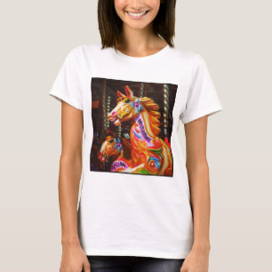 Square Photo - Merry-go-round Horses 02 T-Shirt