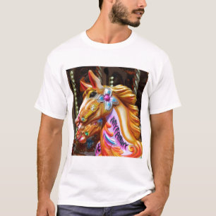 Square Photo - Merry-go-round Horses T-Shirt