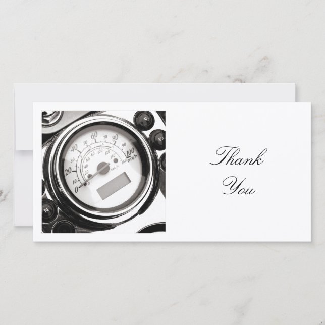 Square Photo - Motorbike Speedo Thank You Card (Front)