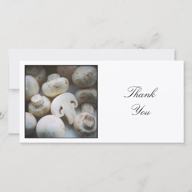 Square Photo - Mushrooms Thank You Card (Front)