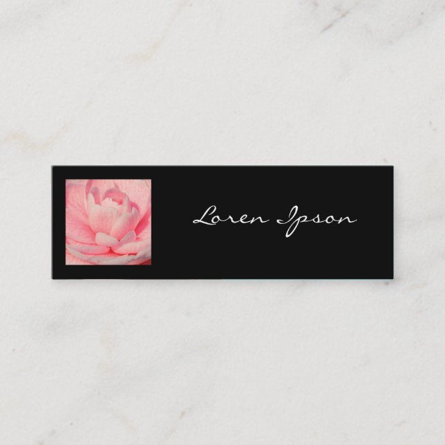 Square Photo - Pink Camelia Mini Business Card (Front)