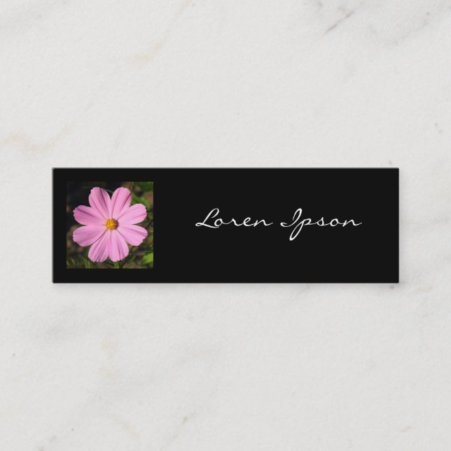Square Photo - Pink Cosmos Mini Business Card (Front)